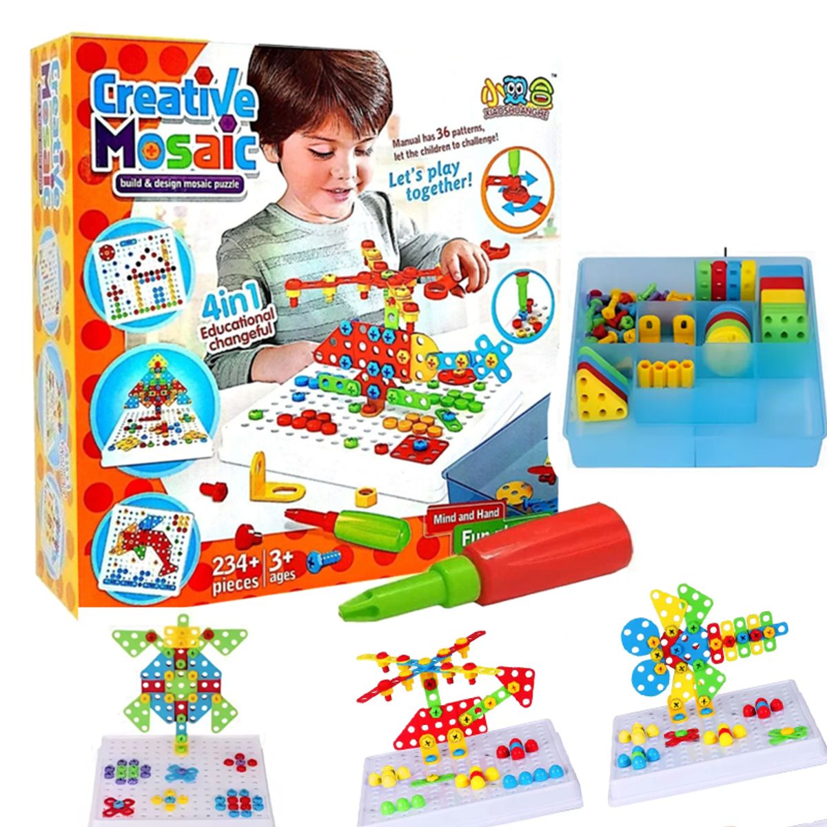 GENERICO - Mosaico Creativo 3D De 234 Piezas 4 En 1 Juego Didáctico