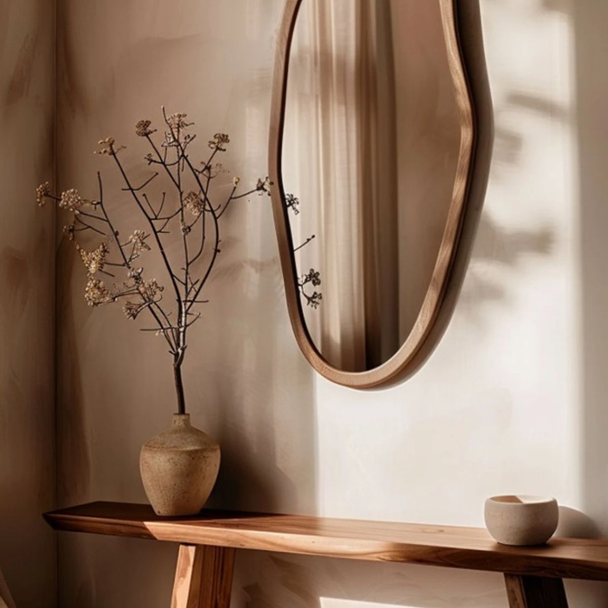 BOSQUE INVERNAL DECORACION ECO ALTERNATIVA - Espejo vertical largo asimétrico en madera Nature