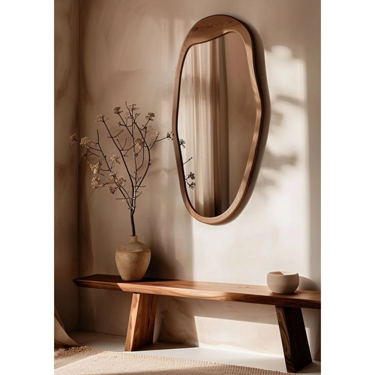 BOSQUE INVERNAL DECORACION ECO ALTERNATIVA - Espejo vertical largo asimétrico en madera Nature