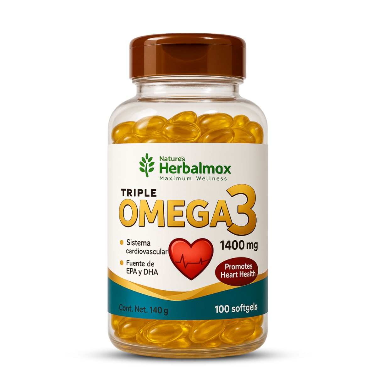 ULTIMATE NUTRITION - Omega 3 Herbalmax 1400 mg - 100 capsulas