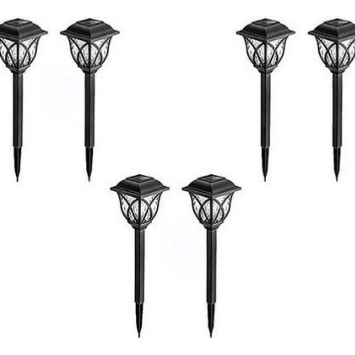 QUICK - Pack 6 Luces Solares Jardín Estaca Con Sensor Estilo Ingles