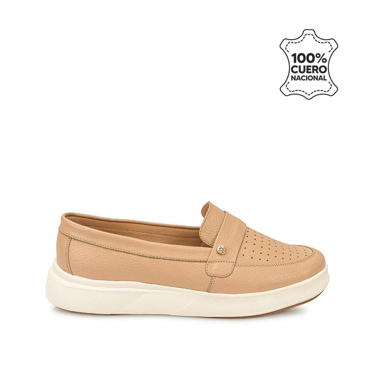 VIALE - Zapato Mocasín Casual SHAM-2502 Avena Viale Cuero