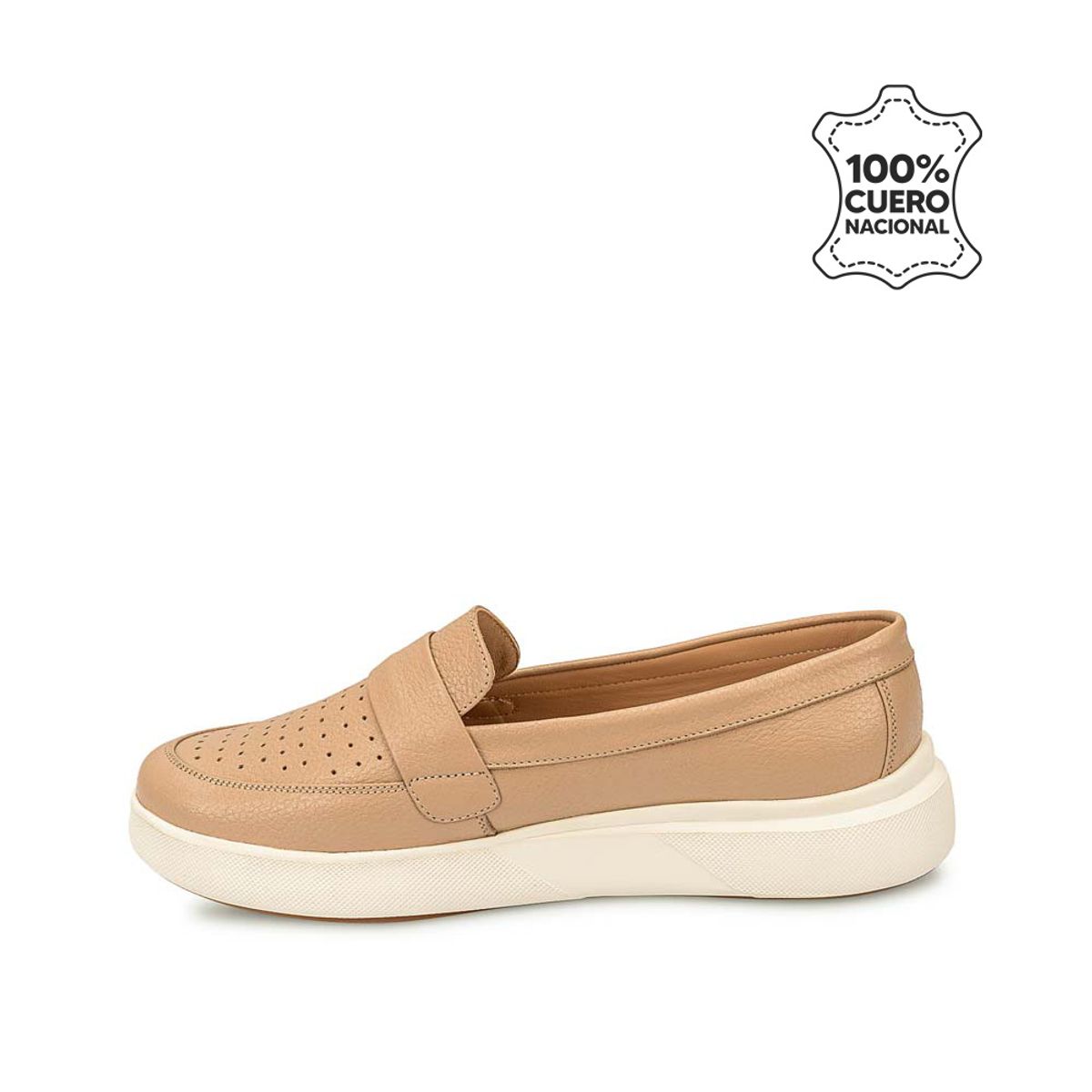 VIALE - Zapato Mocasín Casual SHAM-2502 Avena Viale Cuero