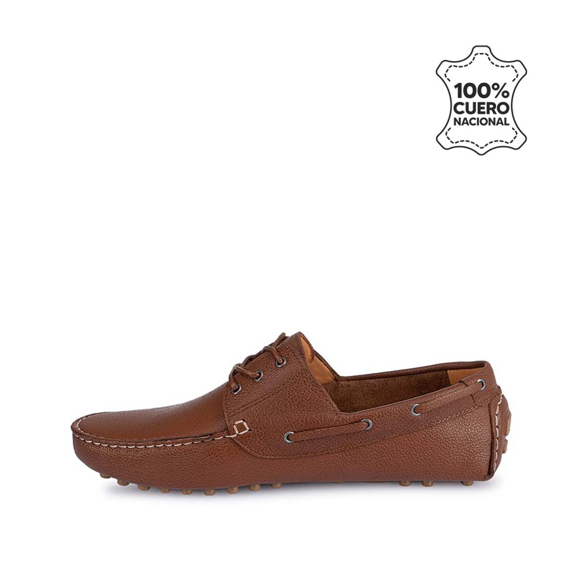 VIALE - Zapato Top Sider Casual SERGIO-2506 MARRON Viale Homme Cuero