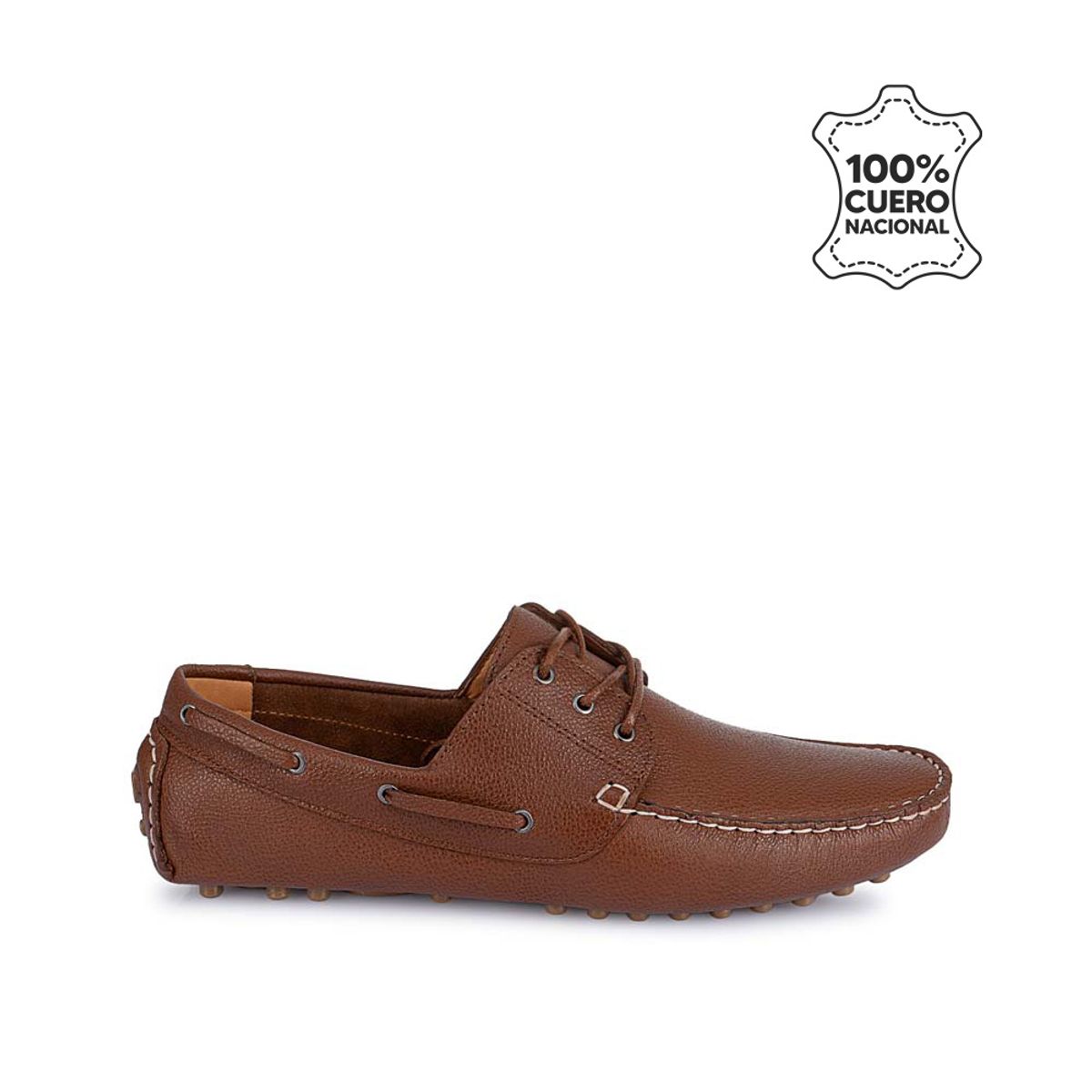 VIALE - Zapato Top Sider Casual SERGIO-2506 MARRON Viale Homme Cuero