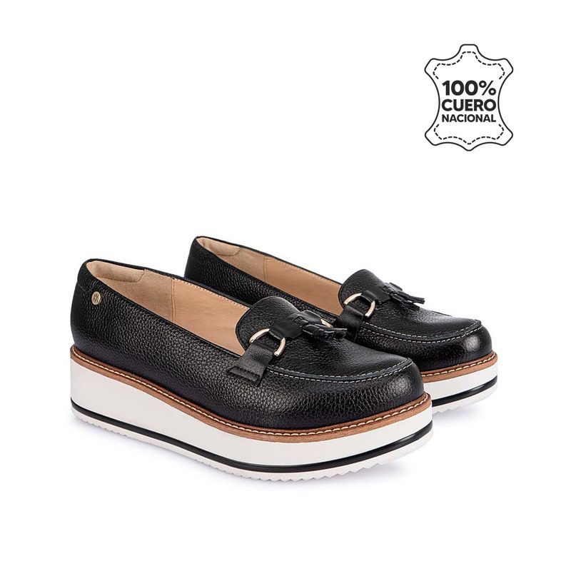 VIALE - Zapato Mocasín Casual TATI-2527 Negro Viale Cuero