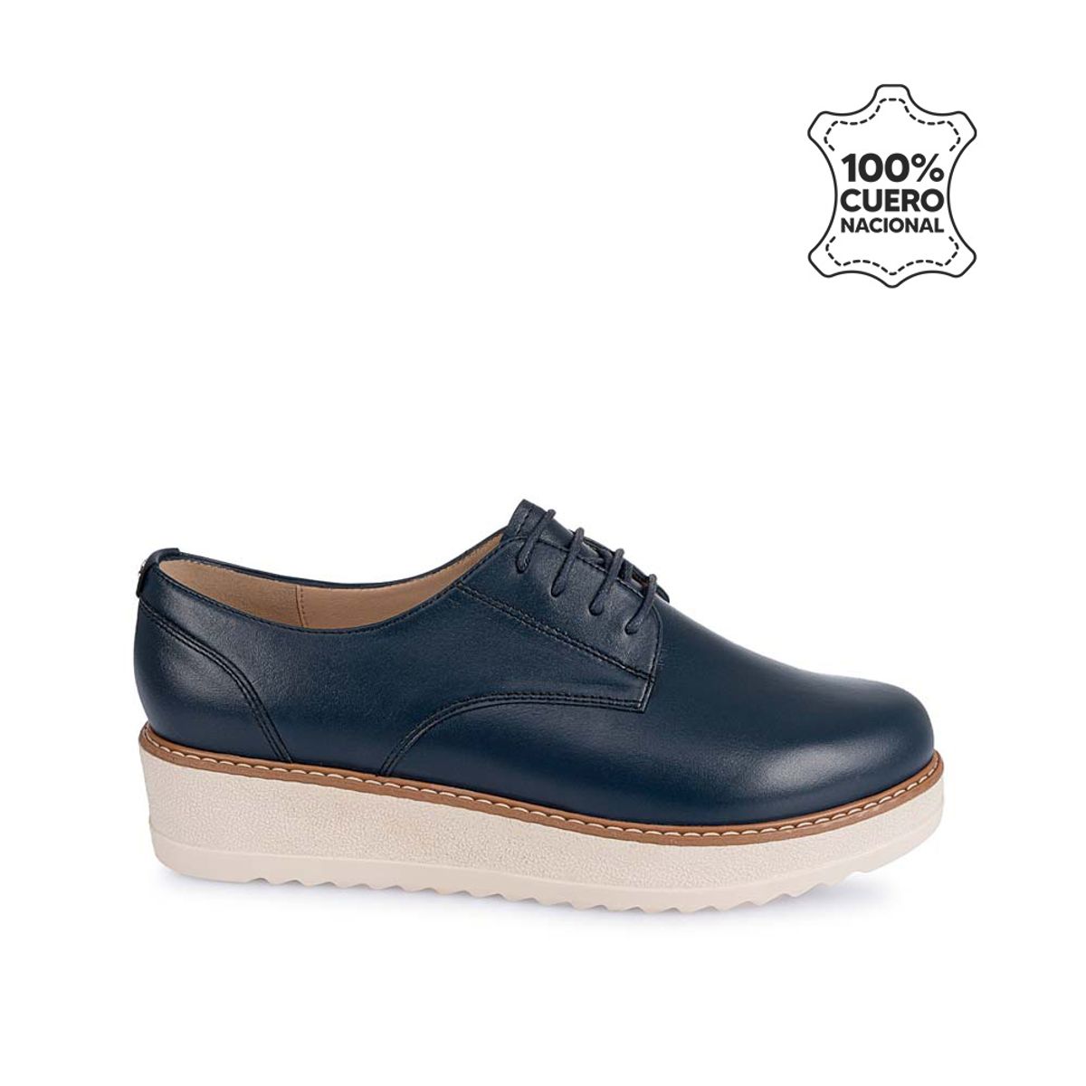 VIALE - Zapato Oxford Casual TATI-2530 AzulEg Viale Cuero
