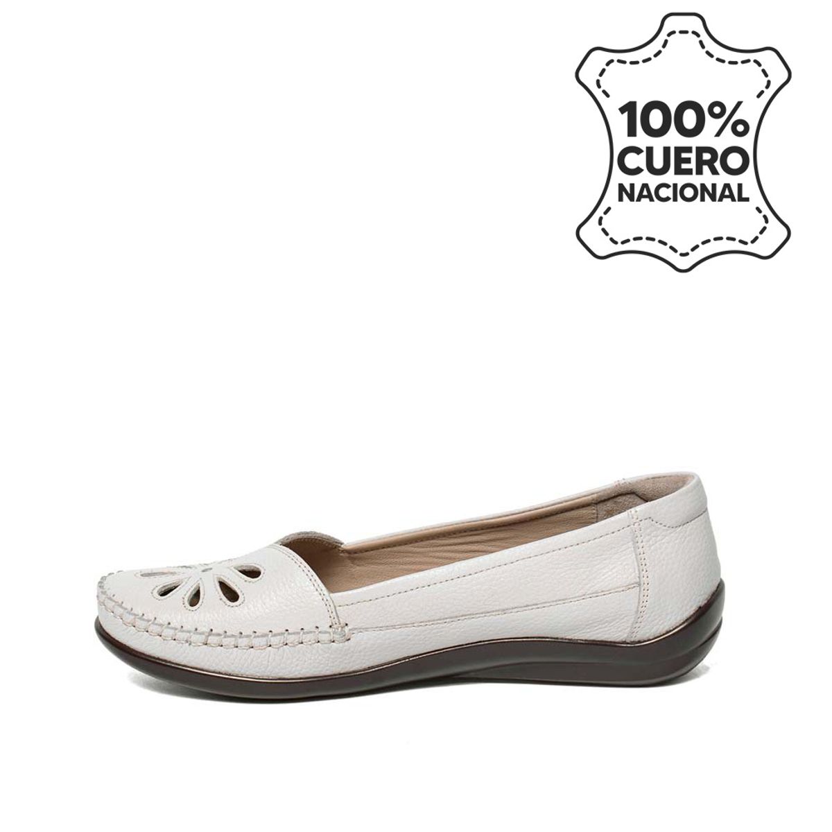 VIALE - Zapato Mocasín Casual AVE-2501 BlancoOff Viale Cuero