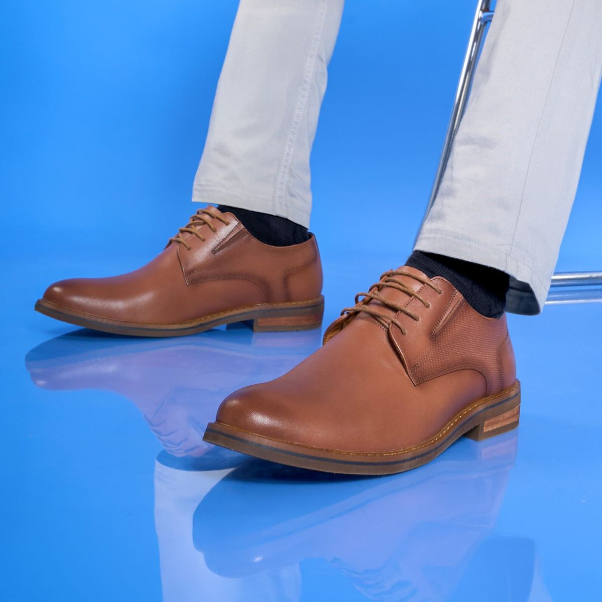 VIALE - Zapato Derby Casual RICARDO-2509 Toffe Viale Homme Cuero