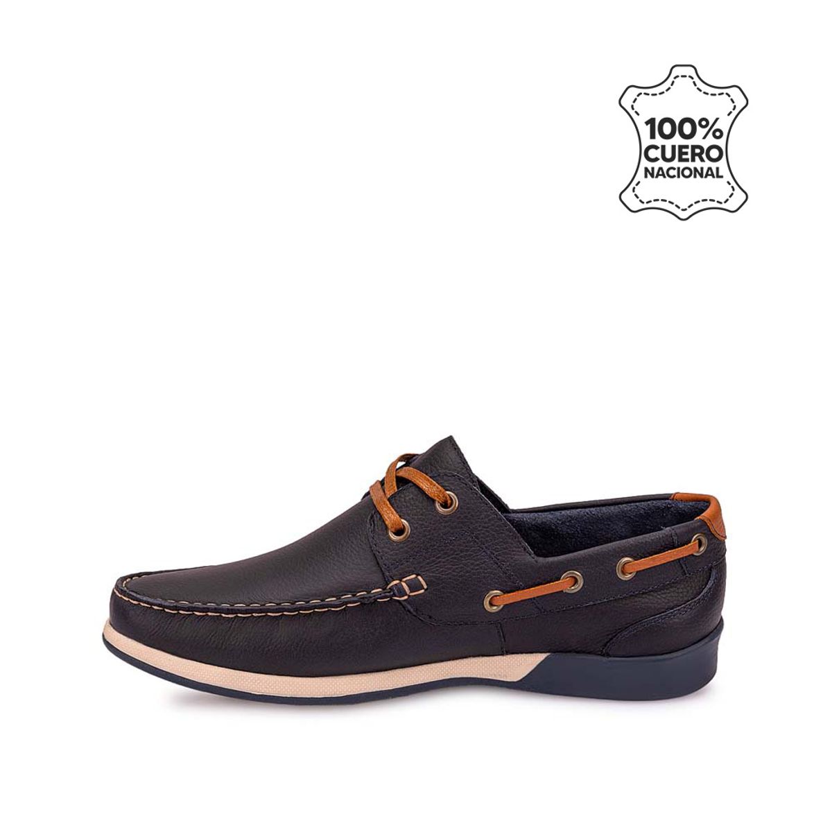 VIALE - Zapato Top Sider Casual MATEO-2511 Azul Viale Homme Cuero