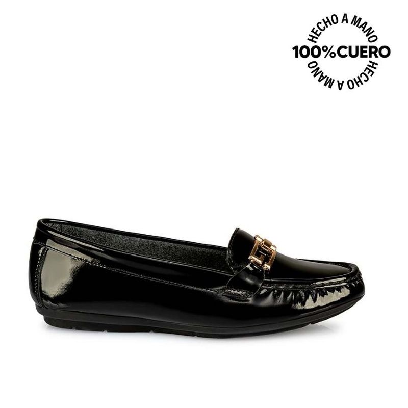 VIALE - Zapato Mocasín Casual CORE-2501 Negro Viale Cuero