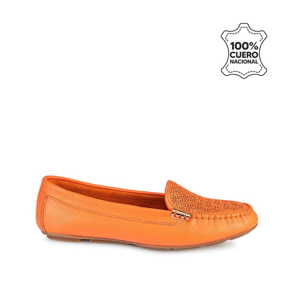 VIALE - Zapato Mocasín Casual CORE-2101 Naranja Viale Cuero