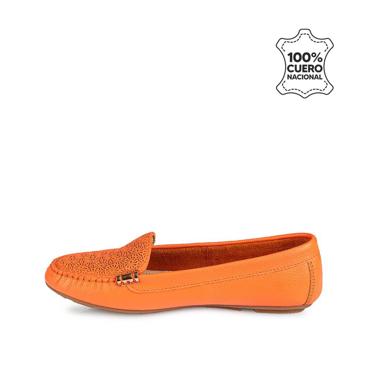 VIALE - Zapato Mocasín Casual CORE-2101 Naranja Viale Cuero