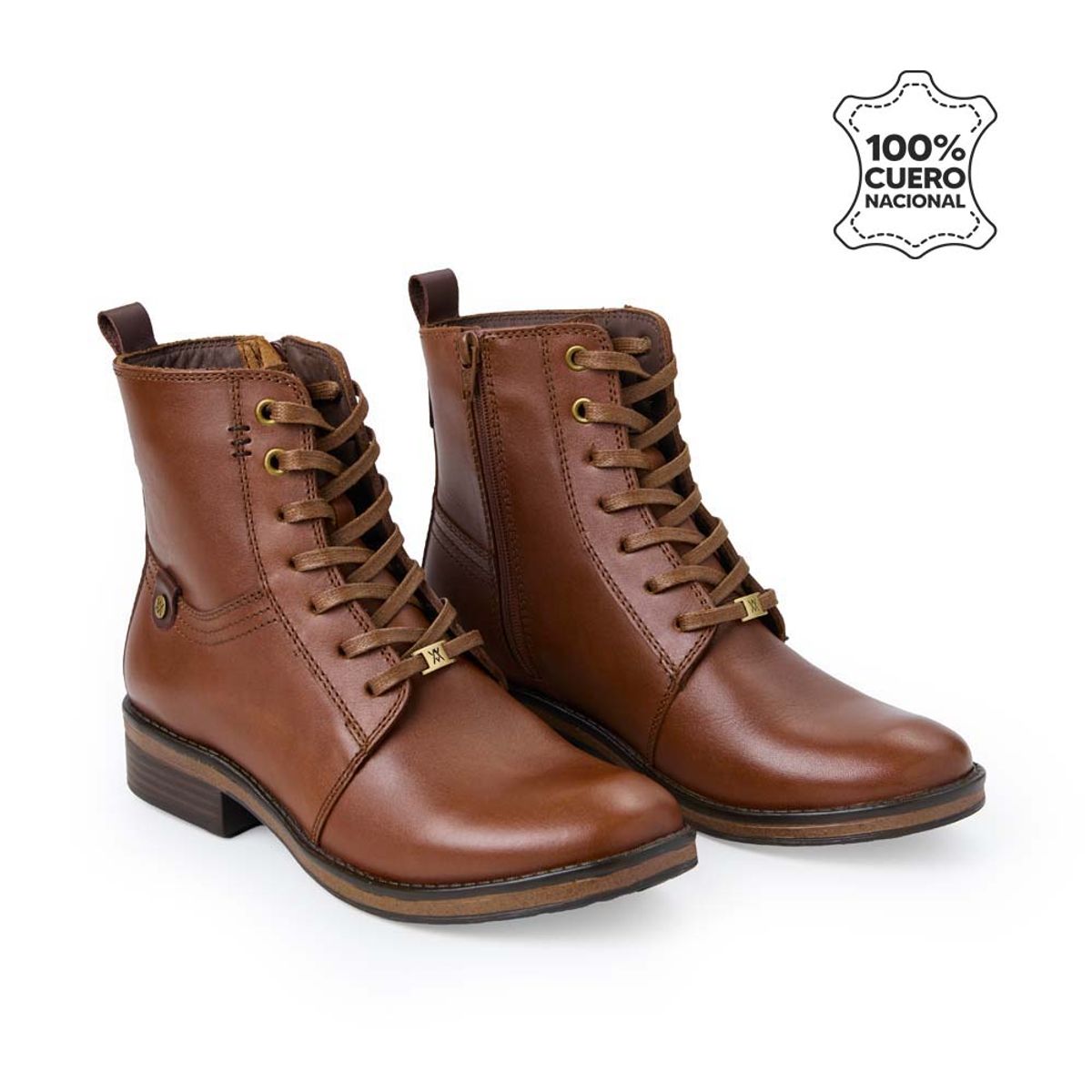 VIALE - Botín Derby Casual RUSSO-2501 Madera Viale Cuero