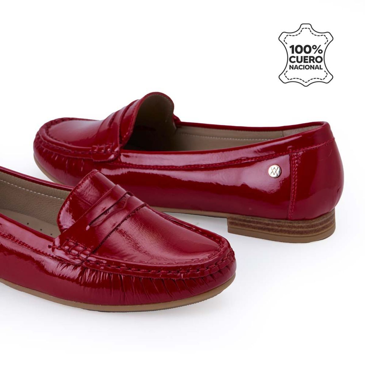 VIALE - Zapato Mocasín Casual AVE-2511 Rojo Viale Cuero