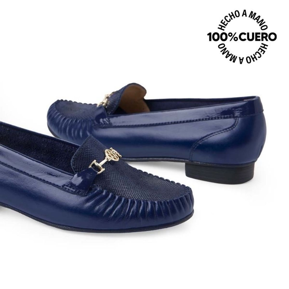 VIALE - Zapato Mocasín Casual DENI-2510 Azul Viale Cuero