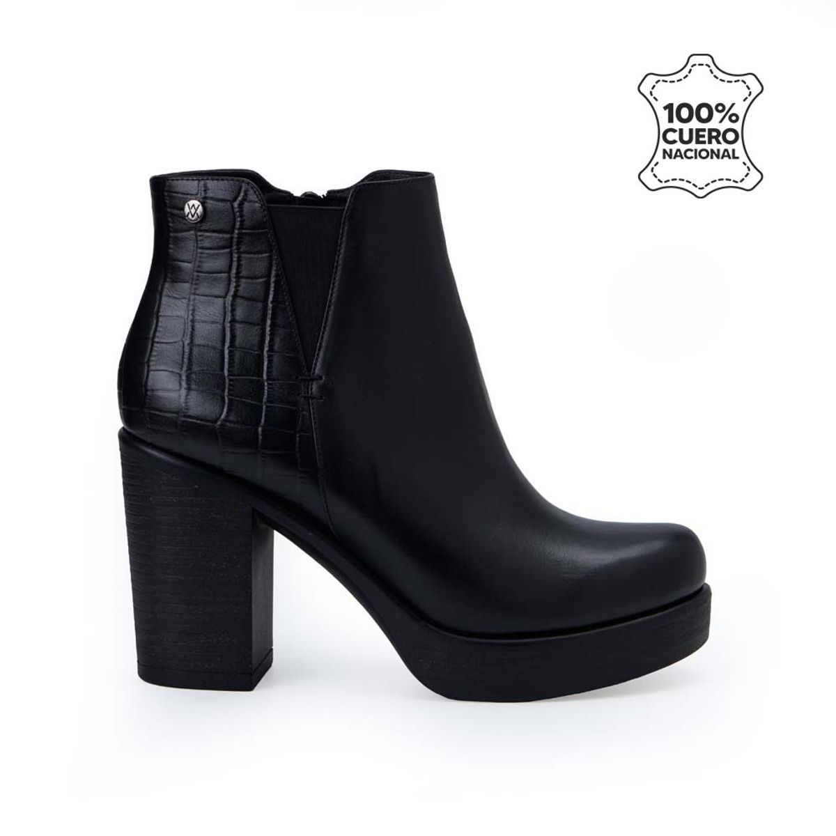 VIALE - Botín Chelsea Casual LINDA-2517 Negro Viale Cuero