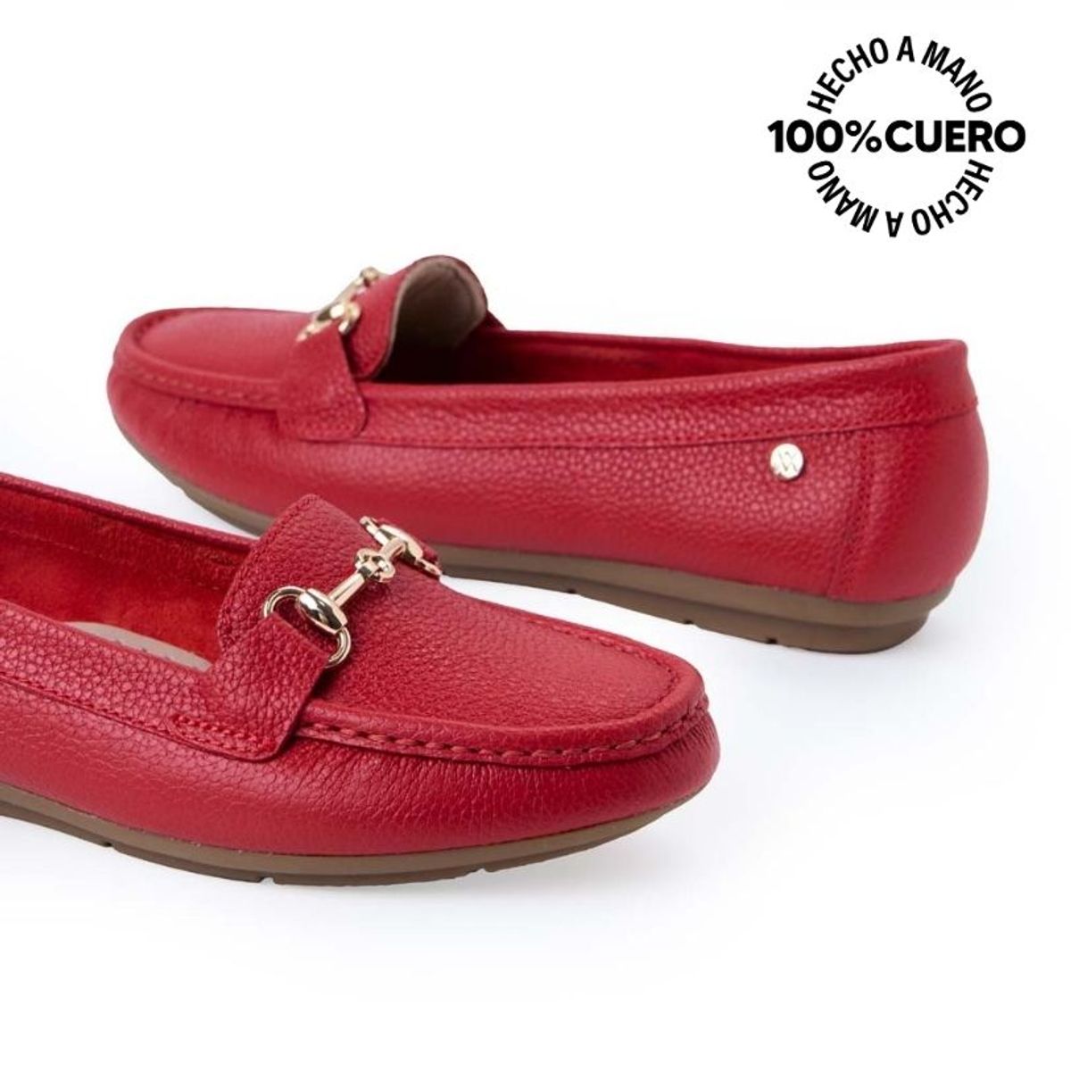 VIALE - Zapato Mocasín Casual CORE-2511 Rojo Viale Cuero