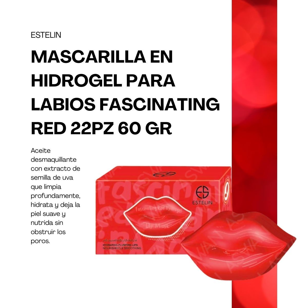 GENERICO - HIDRATANTE DE LABIOS HIDROGEL FASCINATING RED 22PZ 60GR - ESTELIN