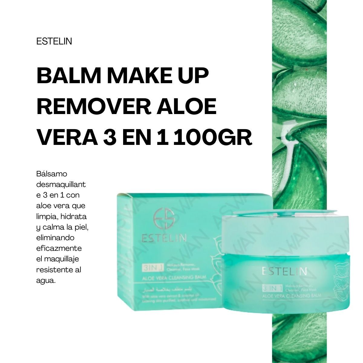 GENERICO - BALM MAKE UP REMOVER ALOE VERA 3 EN 1 100GR - ESTELIN