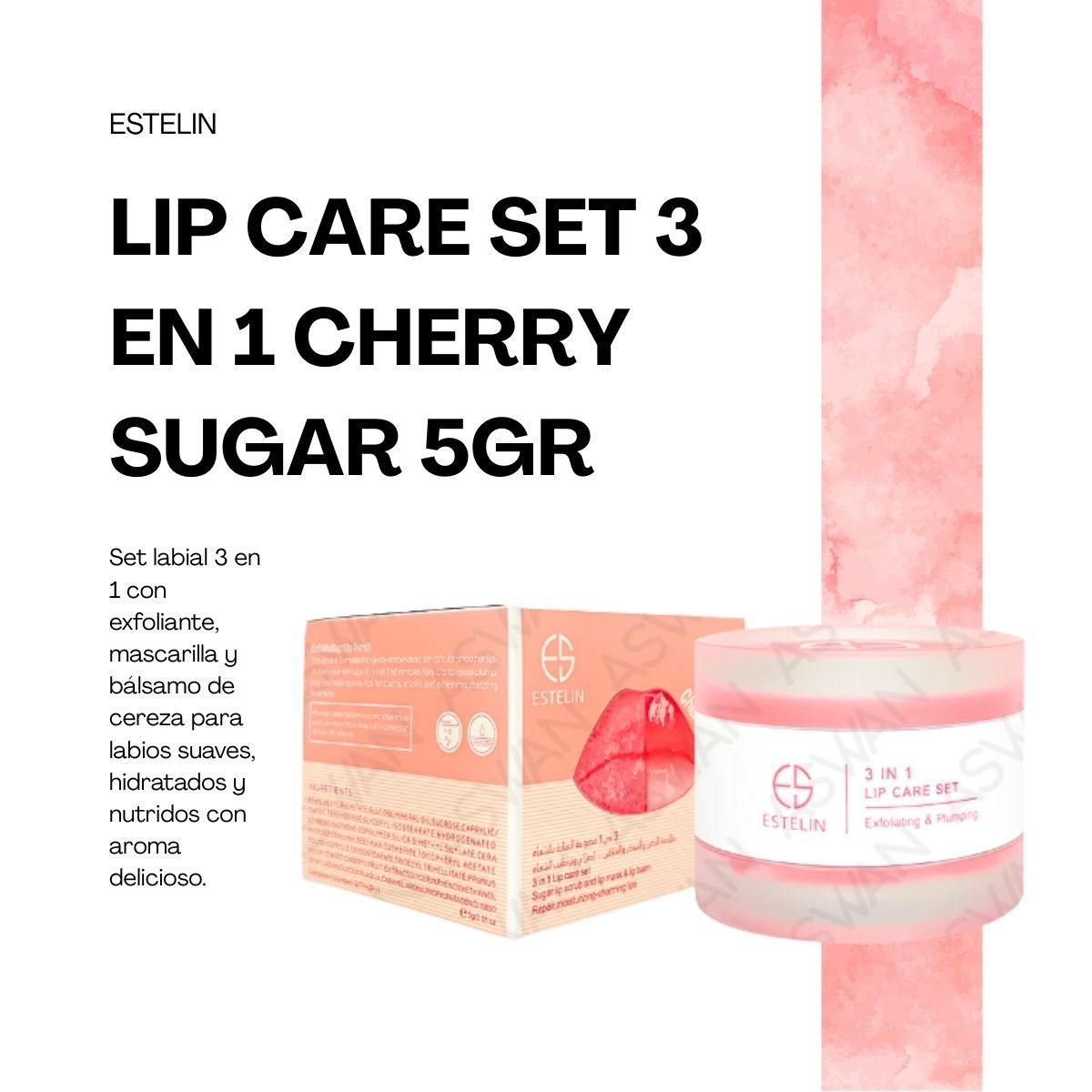 GENERICO - LIP CARE SET 3 EN 1 CHERRY SUGAR 5GR - ESTELIN