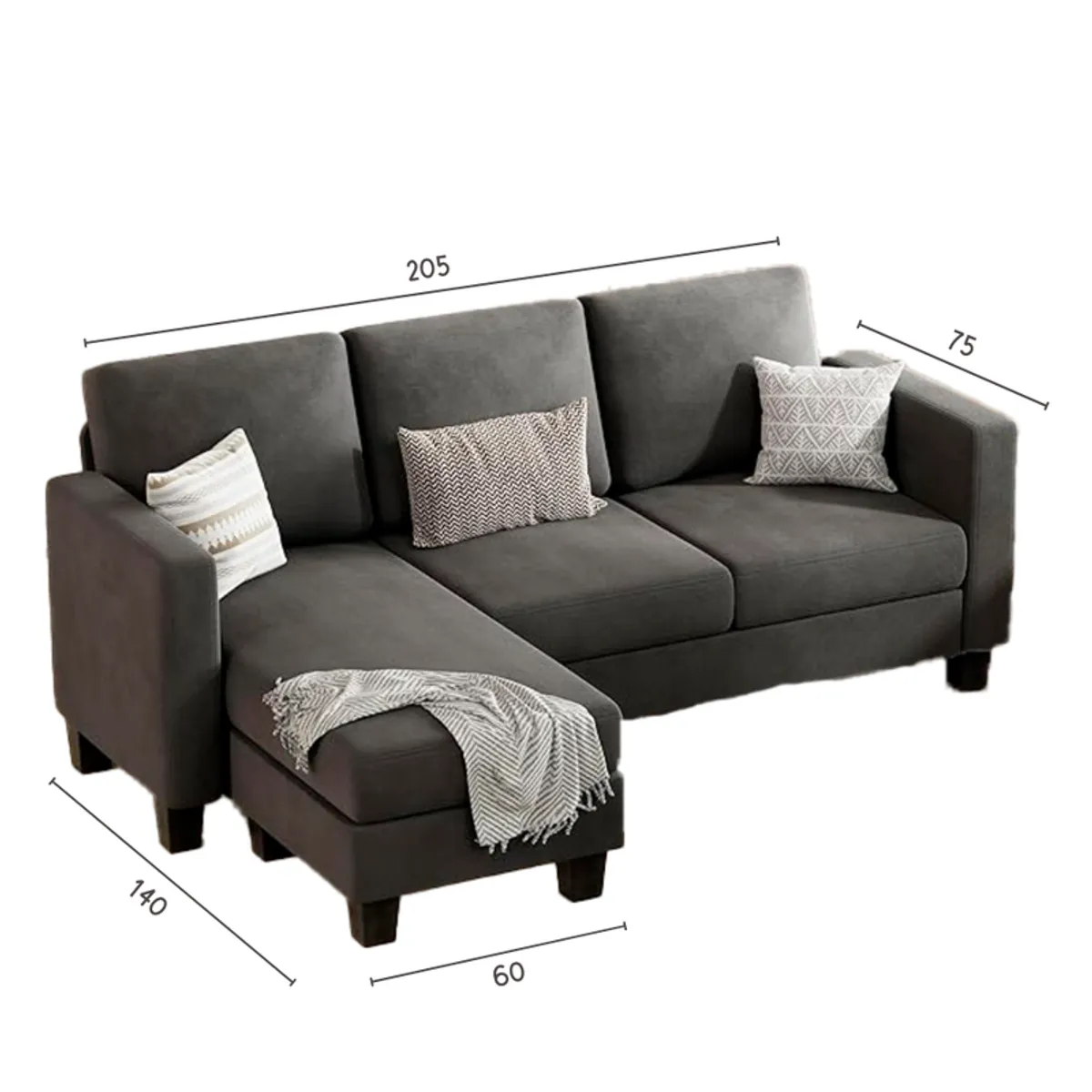 GENERICO - Sofá Seccional Mateu - Gris