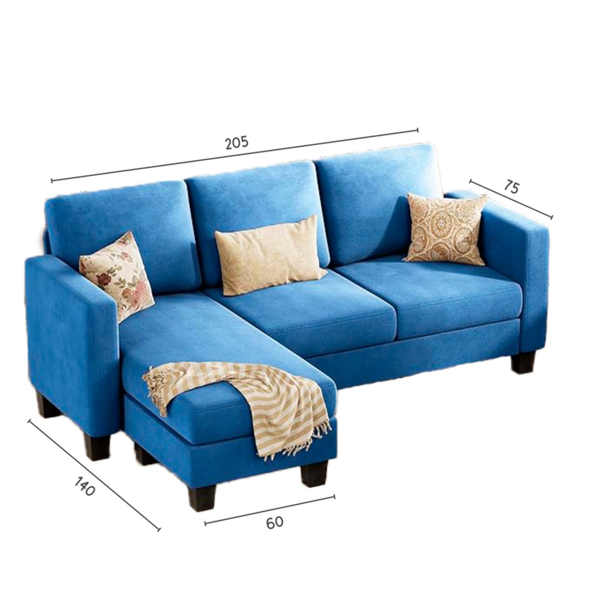 GENERICO - Sofá Seccional Mateu - Celeste