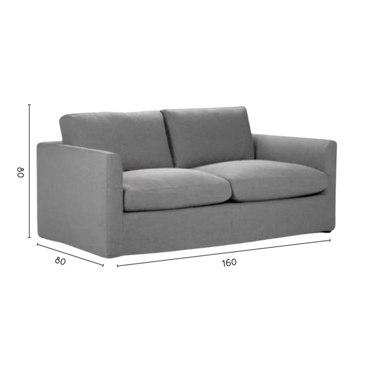 GENERICO - Sofá 2 Cuerpos Gaia - Gris