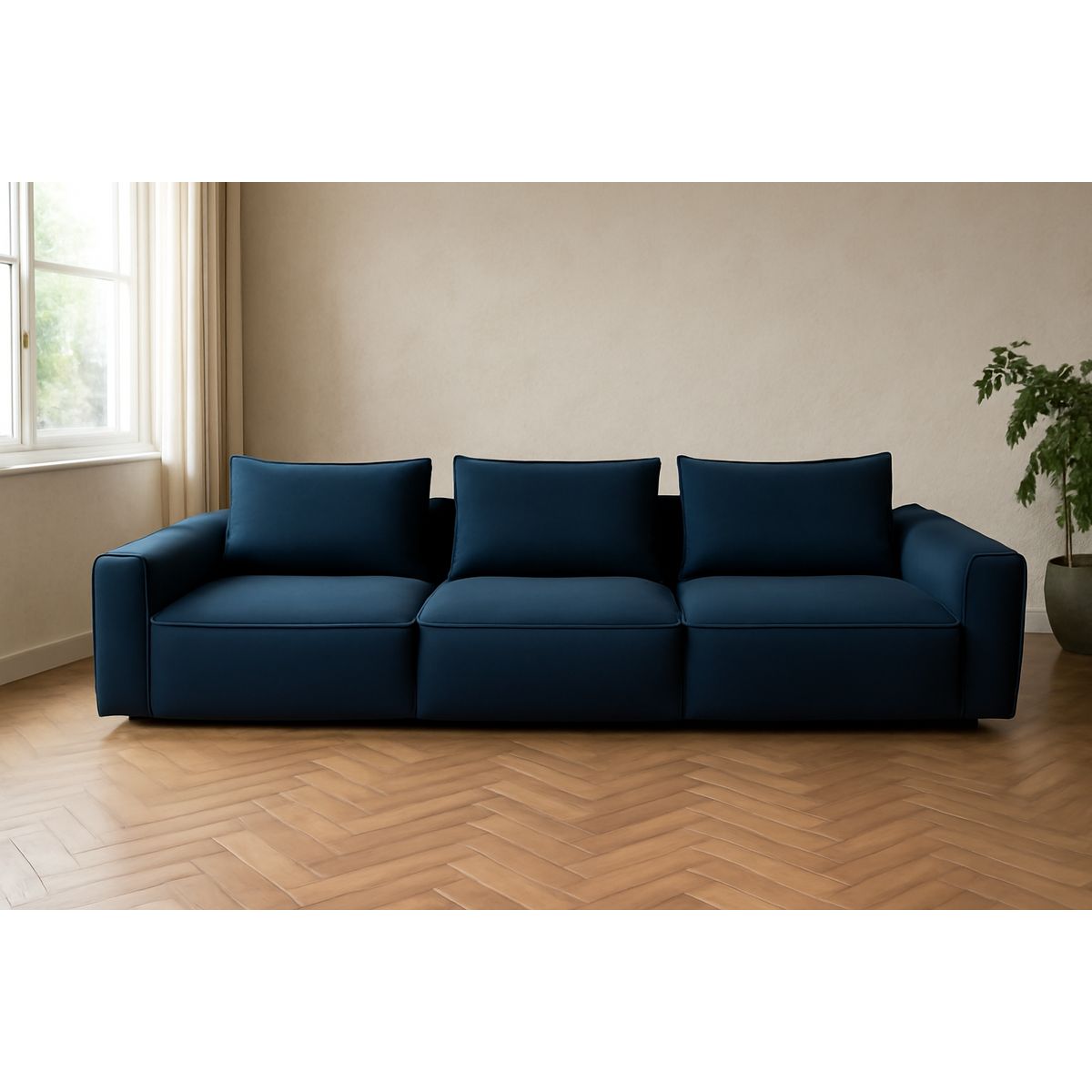 GENERICO - Sofá 3 Cuerpos Bruno - Azul