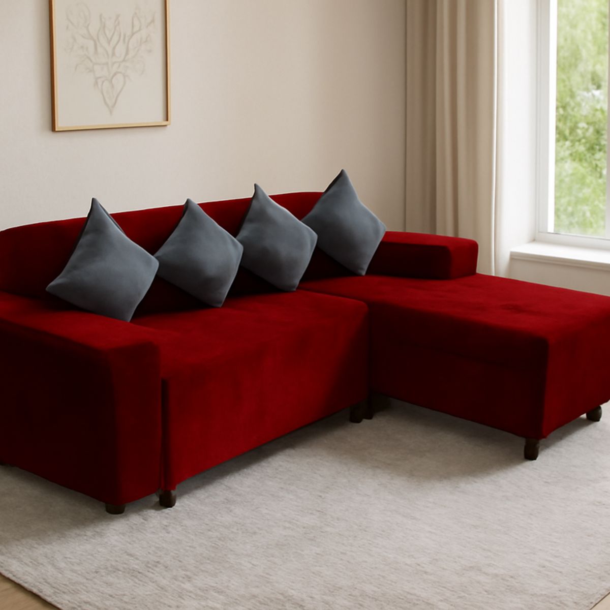 GENERICO - Sofá Seccional Chaisse - Rojo
