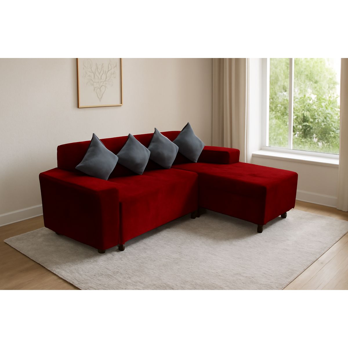 GENERICO - Sofá Seccional Chaisse - Rojo