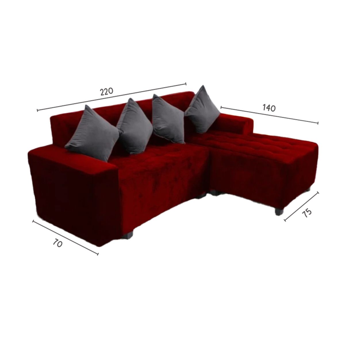GENERICO - Sofá Seccional Chaisse - Rojo
