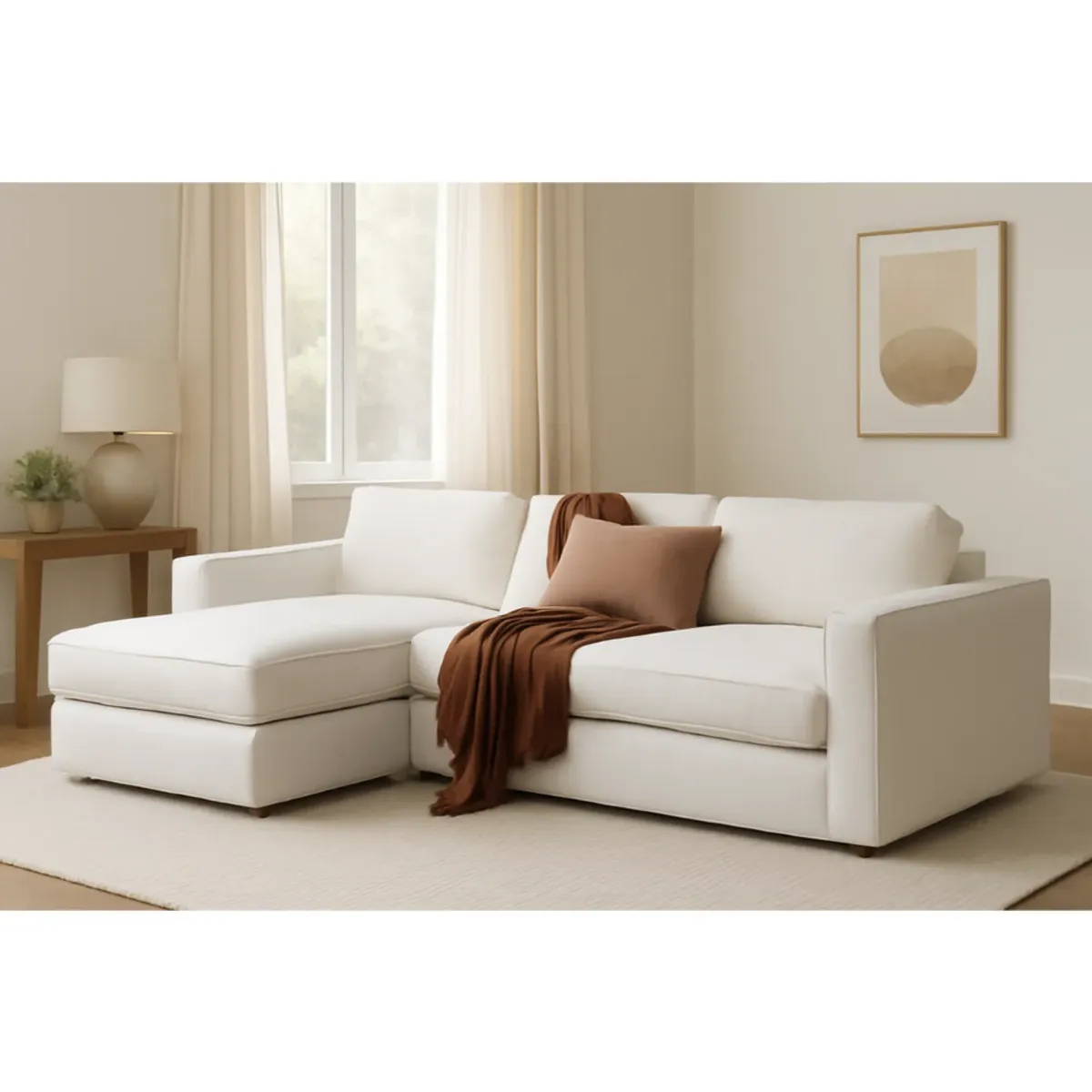 GENERICO - Sofá Seccional 2 Cuerpos Barak - Blanco