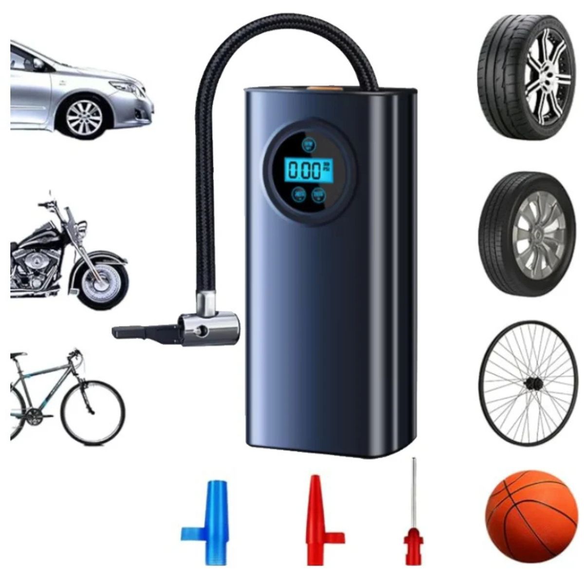 GENERICO - Compresor de Aire Inalámbrico con Pantalla Inflador Llanta