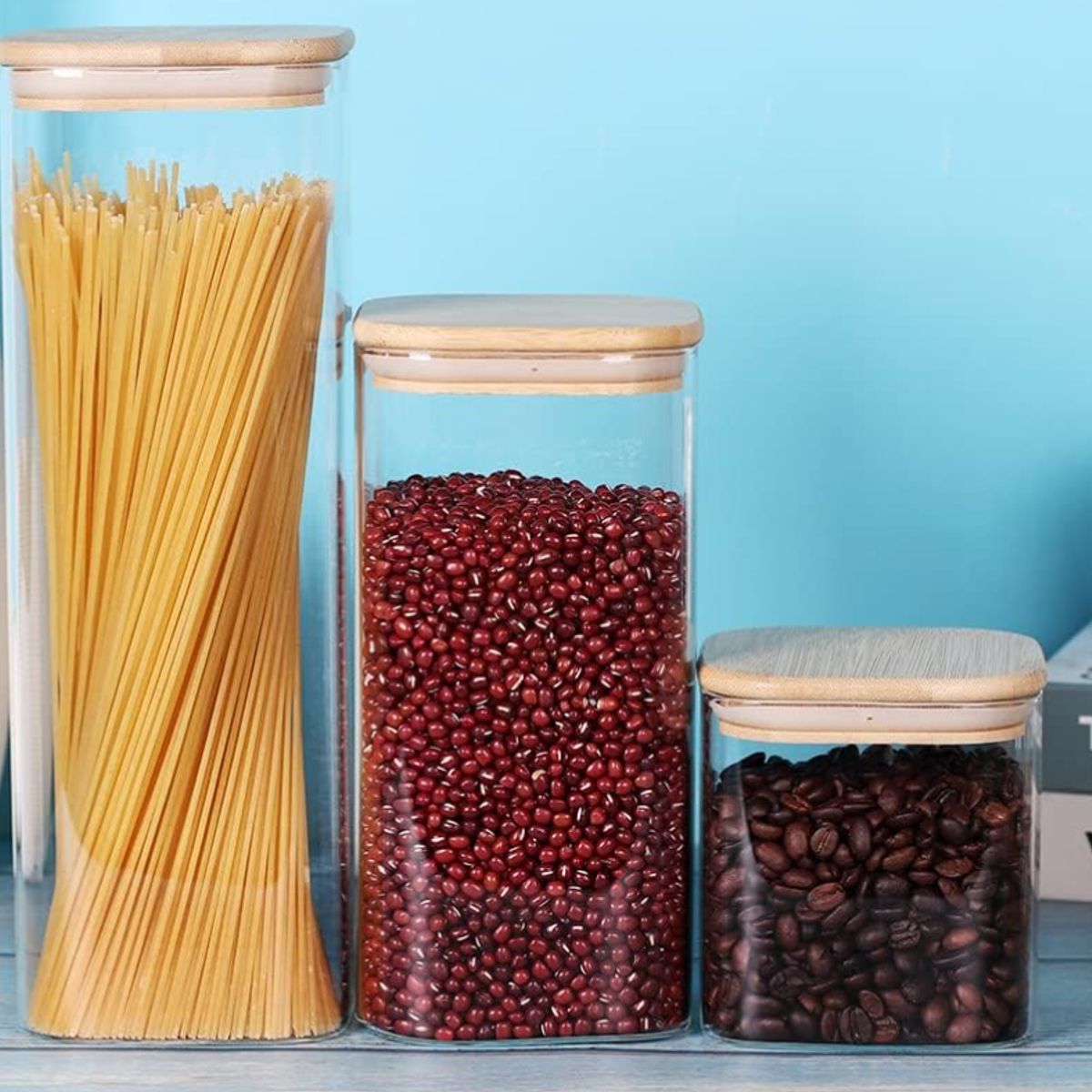 GENERICO - Frasco de  almacenamiento  con tapa de madera