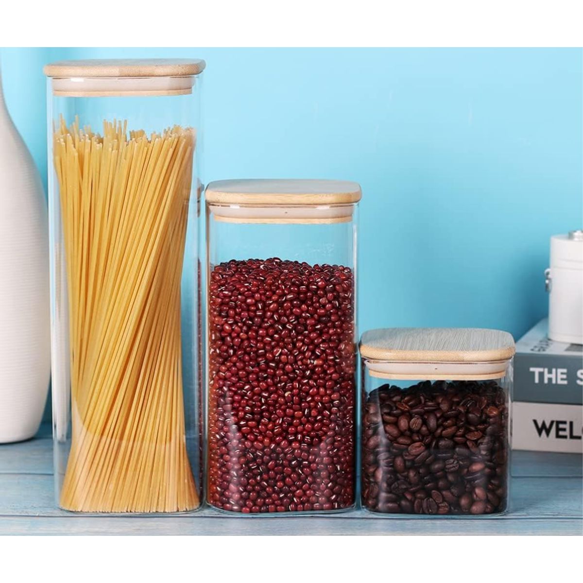 GENERICO - Frasco de  almacenamiento  con tapa de madera