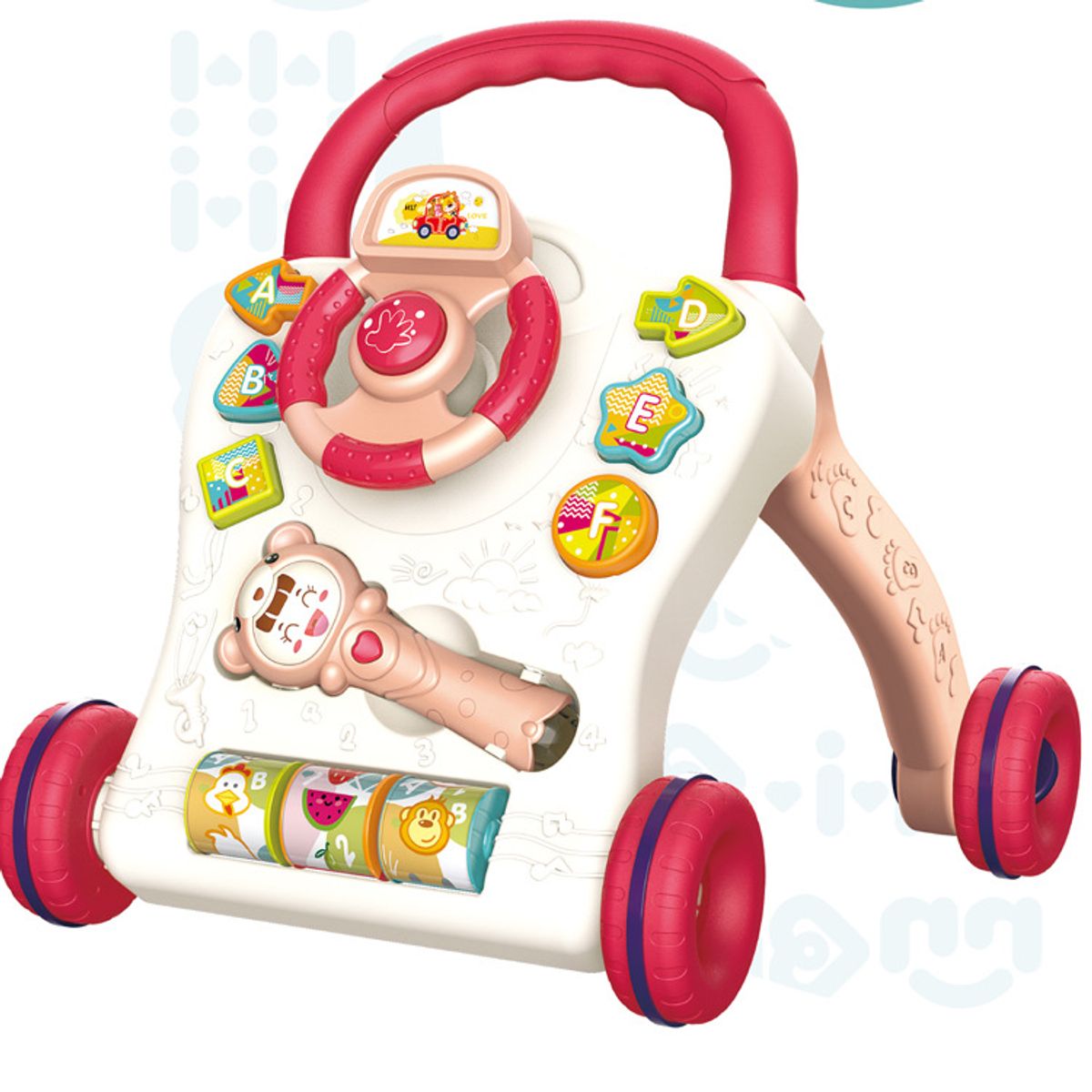 BIBI - ANDADOR CAMINADOR ESTIMULACIÓN PARA BEBÉ Y PROYECTOR ROSADO