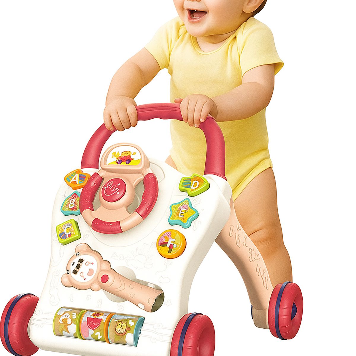 BIBI - ANDADOR CAMINADOR ESTIMULACIÓN PARA BEBÉ Y PROYECTOR ROSADO