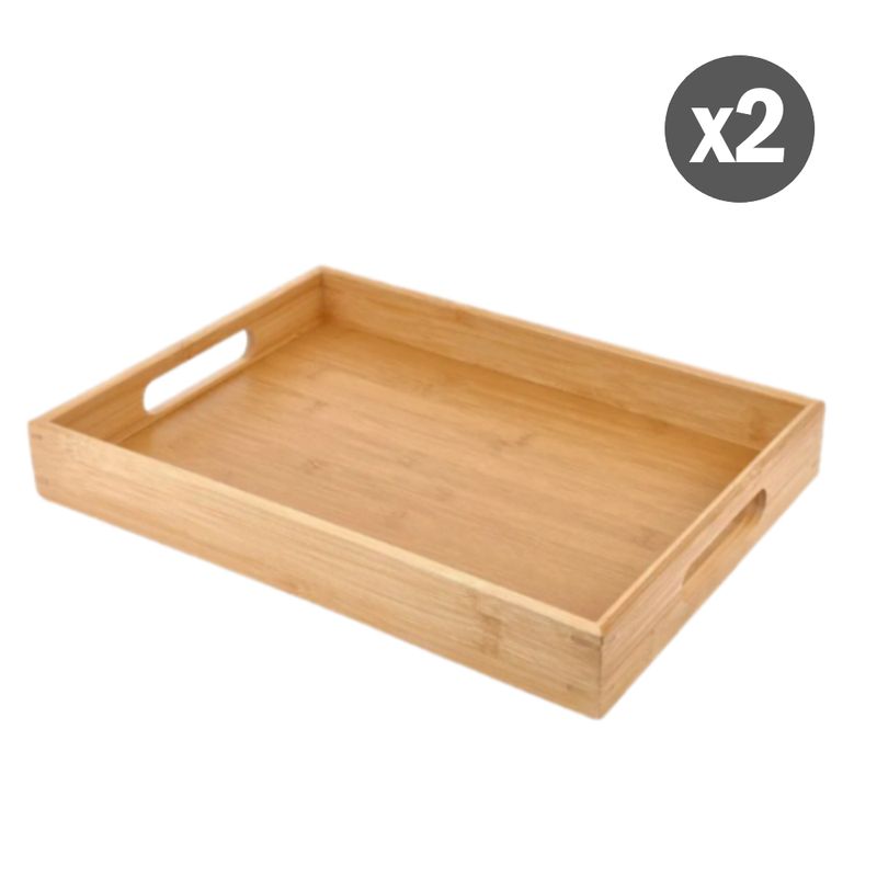 GENERICO - Bandeja de bambú para servir para cocina sala de estar dormitorio