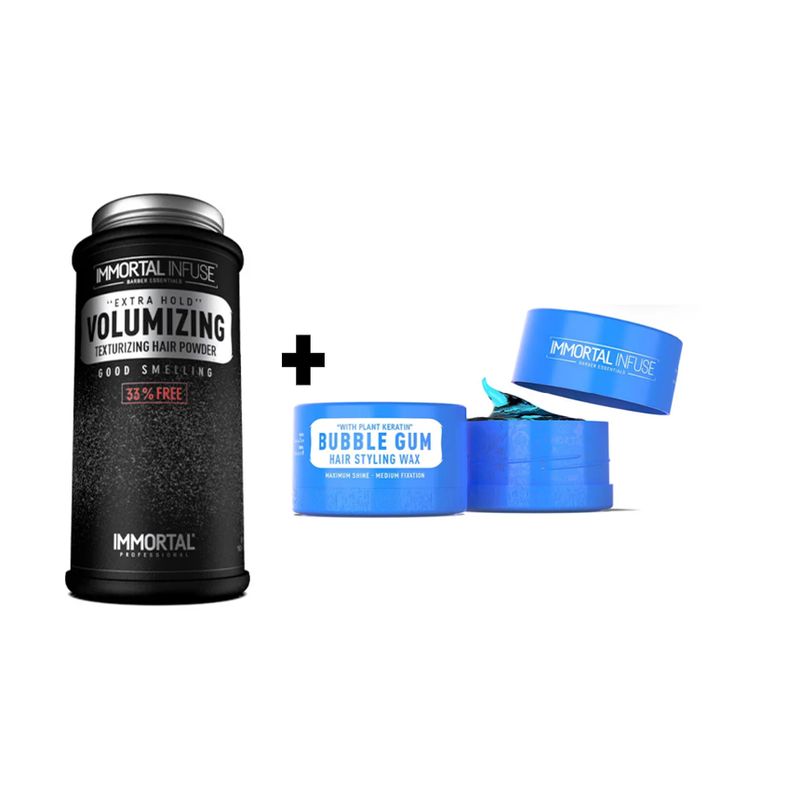 GENERICO - Pack Immortal Cera para el Cabello  BUBBLE GUM y Polvo Texturizador 20gr