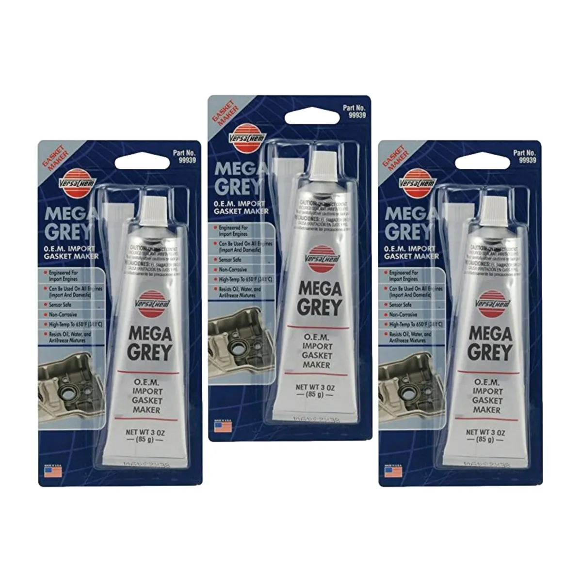 GENERICO - SILICONA MEGA GREY X3 UND AUTOMOTRIZ 85 GRM VERSA CHEM