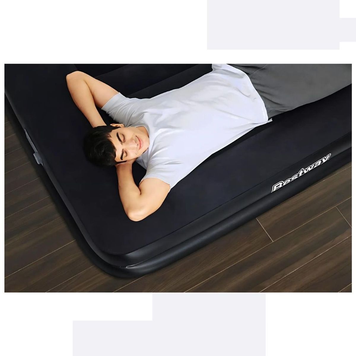 GENERICO - Colchón inflable doble Premium Queen con bomba integrada Color Negro