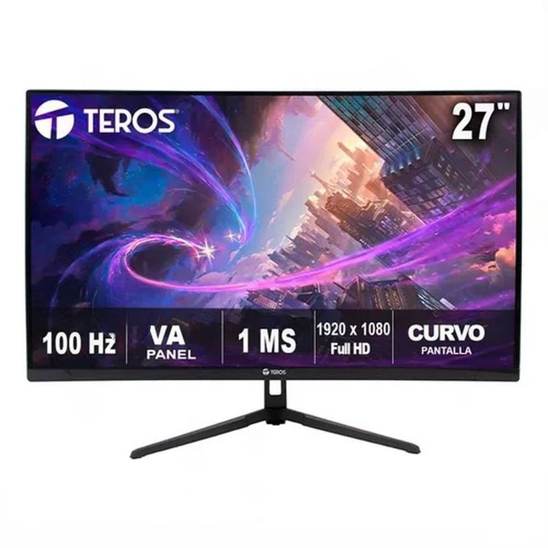 TEROS GAMING - Monitor GAMER Teros TE-2732S 27 FREESYNC Curvo 100Hz 1MS FULL HD HDMI