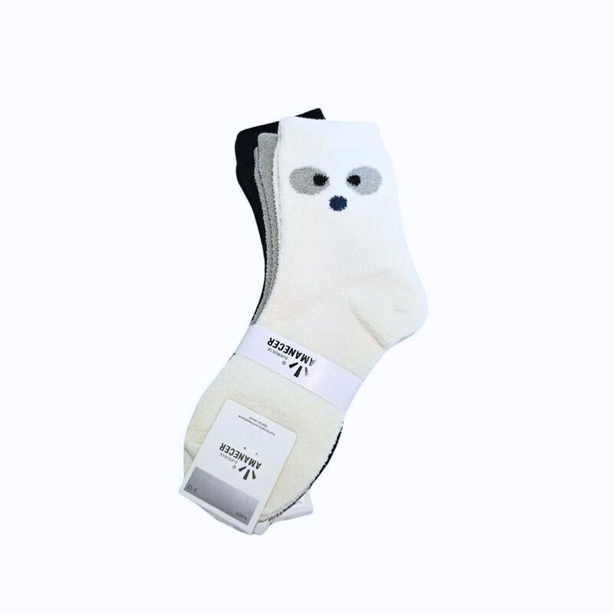 GENERICO - Pack de 3 Medias de Niños Colores Blanco, Gris y Negro