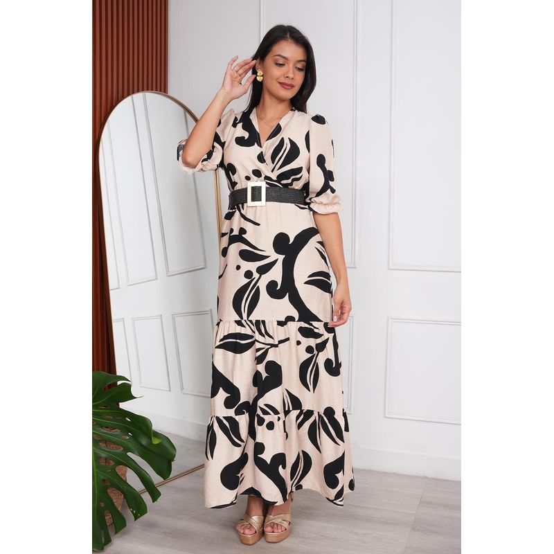 ARMA TU LOOK - VESTIDO CORINA LARGO ESCOTE CRUZADO DE RAYON NYLON ARMA TU LOOK