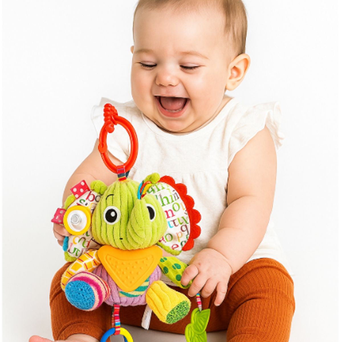 GENERICO - Peluche Sonajero con Mordedor de Elefante Colgante para Bebé
