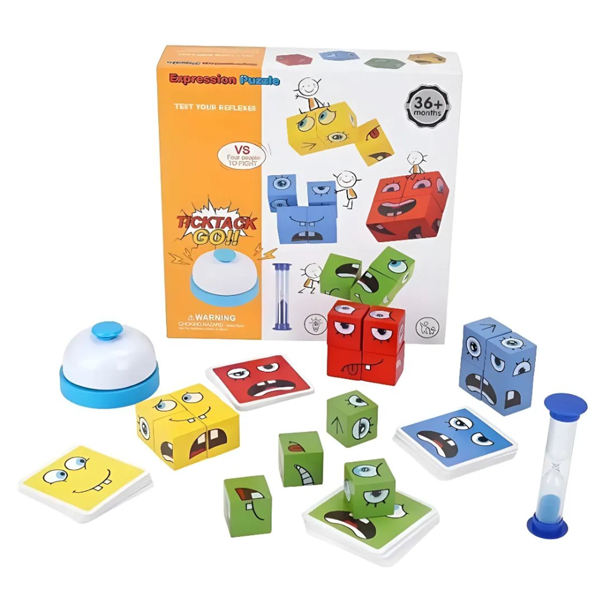GENERICO - Juego de Cubos de Expresiones Con timbre y reloj de arena
