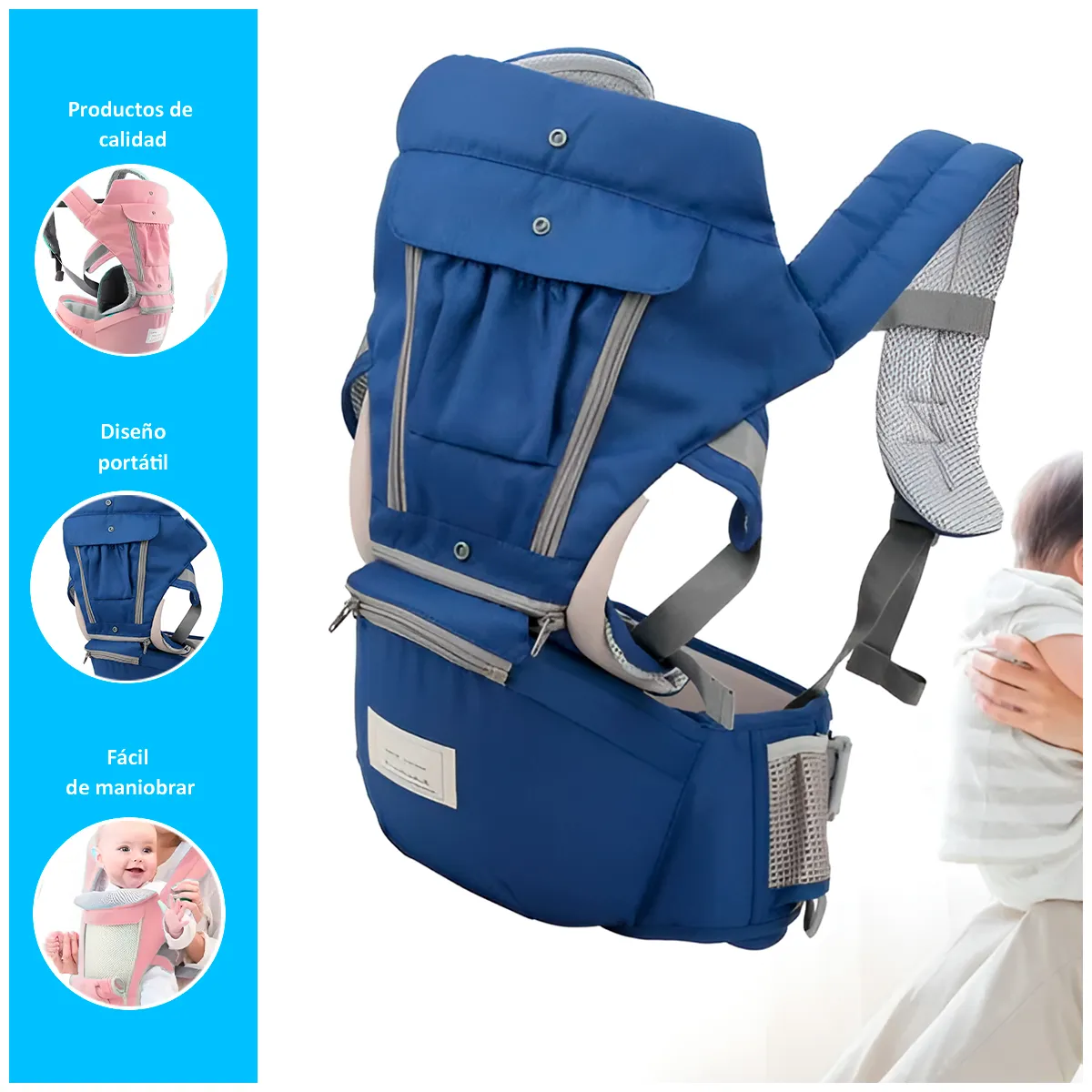 GENERICO - Canguro Portabebés para viaje Rosado