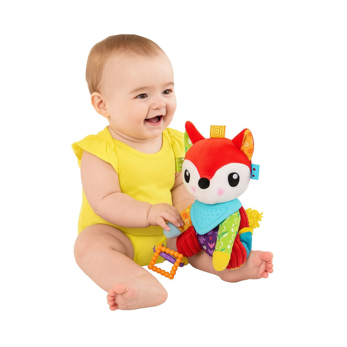 GENERICO - Peluche Sonajero con Mordedor de Zorrito Colgante para Bebé