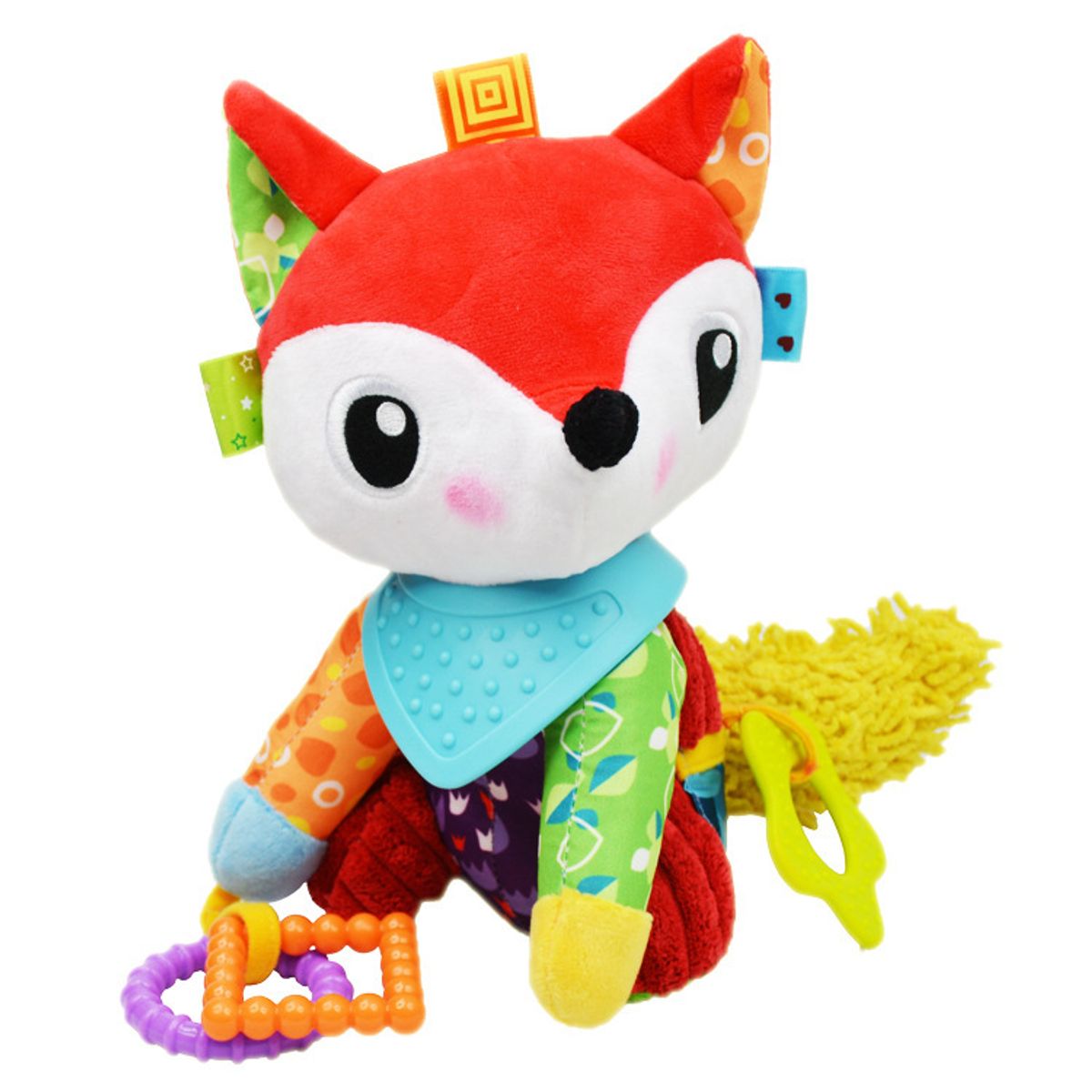 GENERICO - Peluche Sonajero con Mordedor de Zorrito Colgante para Bebé